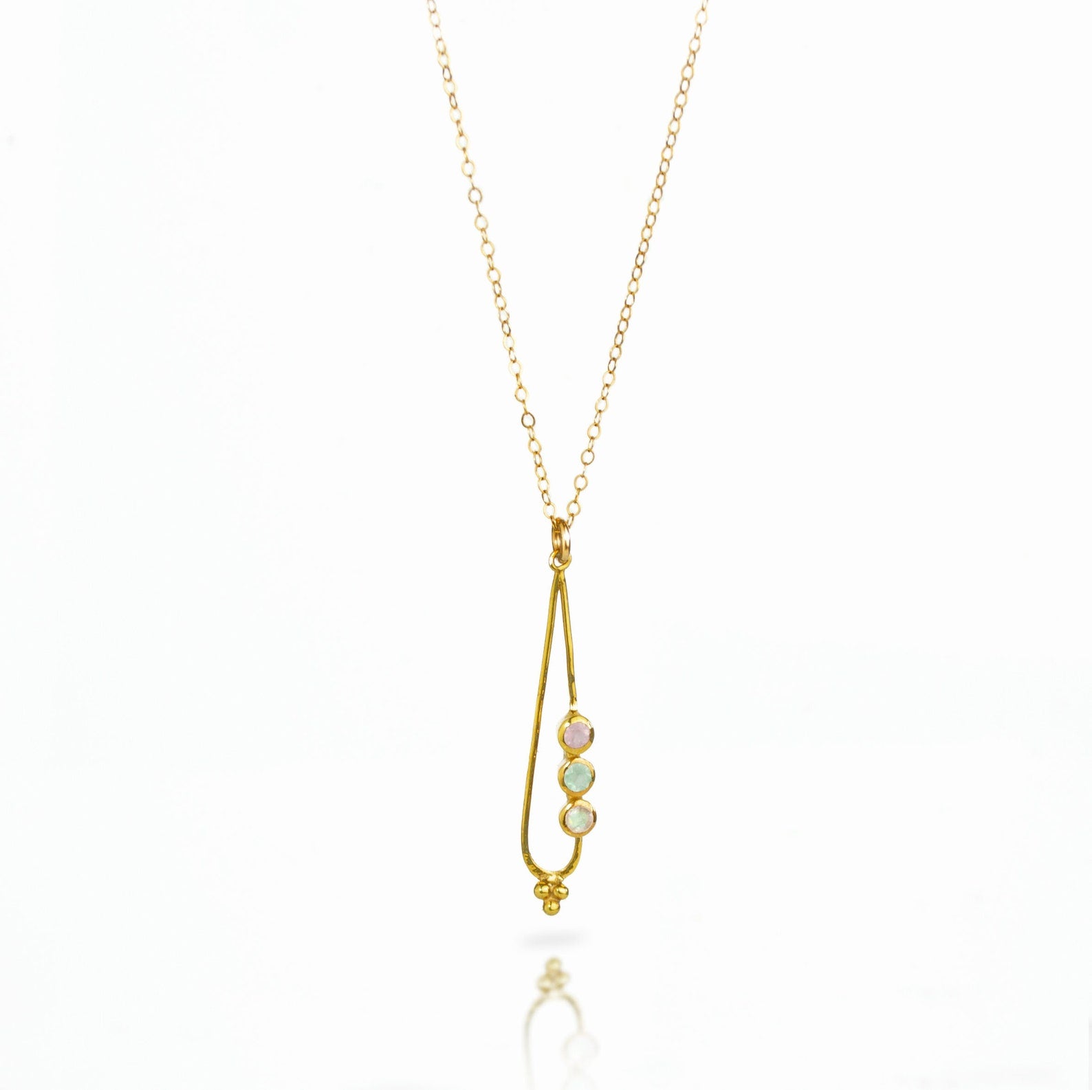 dainty necklace with gemstones, birthstone pendant necklace, cable chain