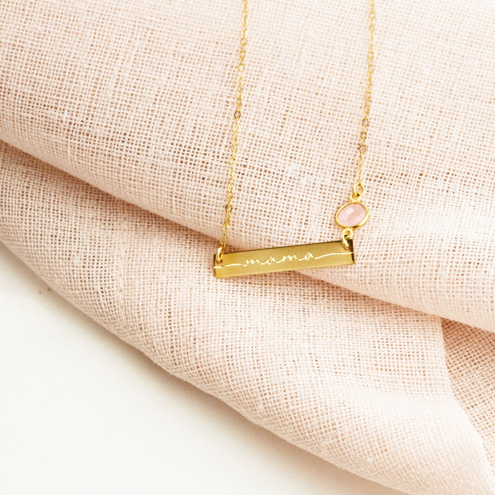 CustommamanecklaceengravedkidsnamenecklacebarnecklacepersonalizedmothersnecklaceValentinesDayGiftformomrosegoldbarsilver