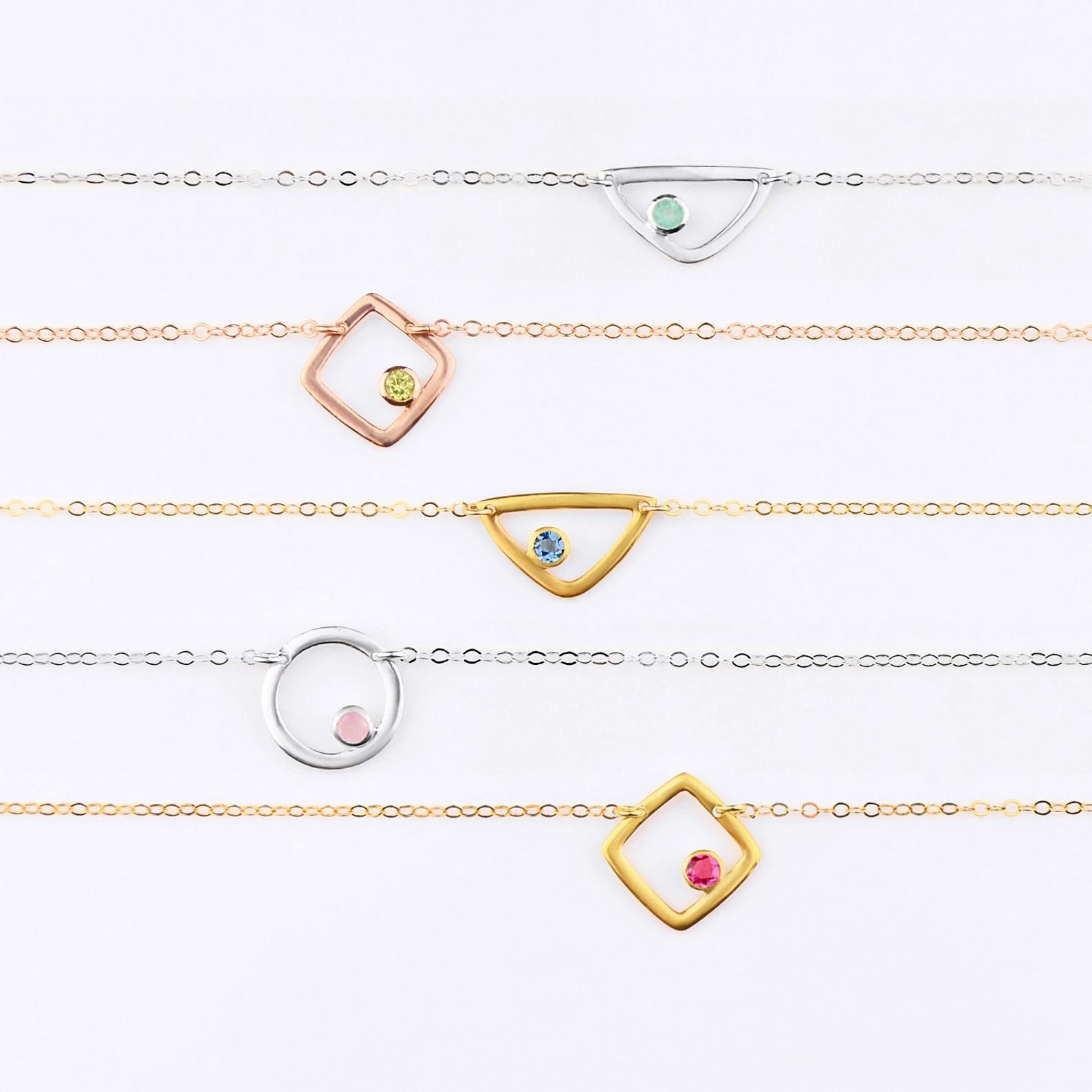 Shop the entire eden collection our open geometric shapes include triangle, square/diamond or circle all available in silver, gold or rose gold. 