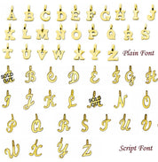 Choose initial charm letter charm in either silver or gold and in plan or script fonts. charm bangle bracelet