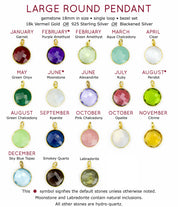 Round Pendant Wire Wrapped Necklace - Birthstone Necklace