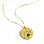 May Engraved Disk Pendant Necklace