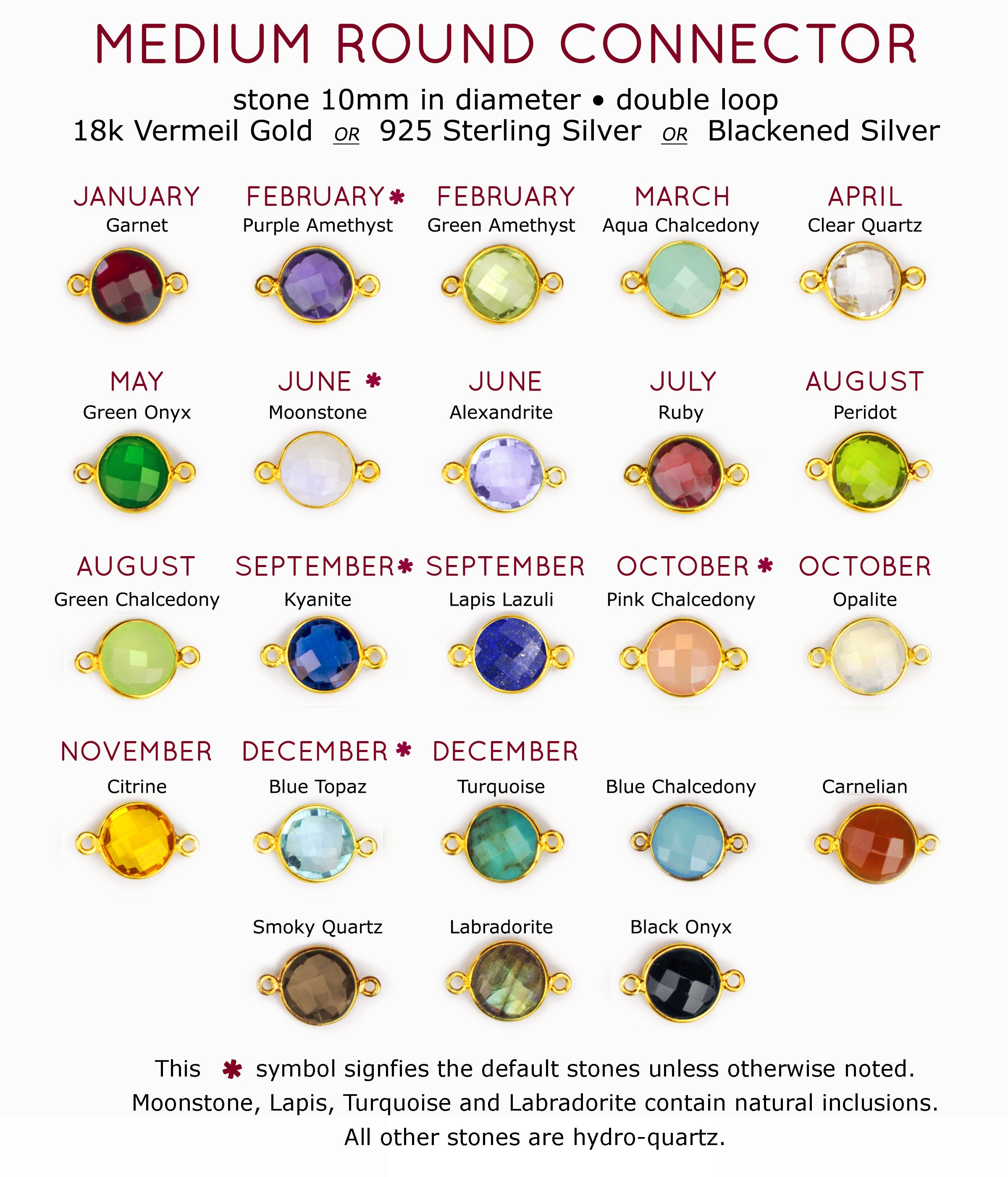 Personalized Round Birthstone & Initial Long Station Statement Necklace