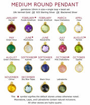 Mother & Child Round Multi-Stone Pendant Necklace