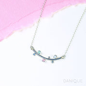 Curved Bar Necklace with Birthstones Sterling Silver, Rose Gold, Gold, Family Tree Christmas Gift for Grandmother, Stocking Stuffer Necklace for Mom