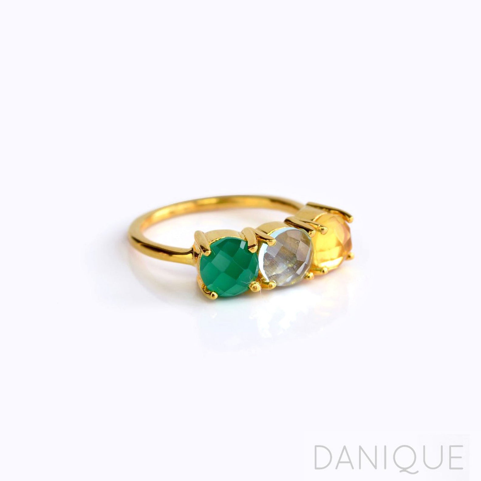 Personalized Mother's Ring with Three Birthstones
