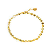 Textured Sequin Coin Bracelet - Gold and Silver