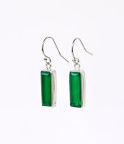Green Onyx Bar Earrings : May Birthstone : Adira Series