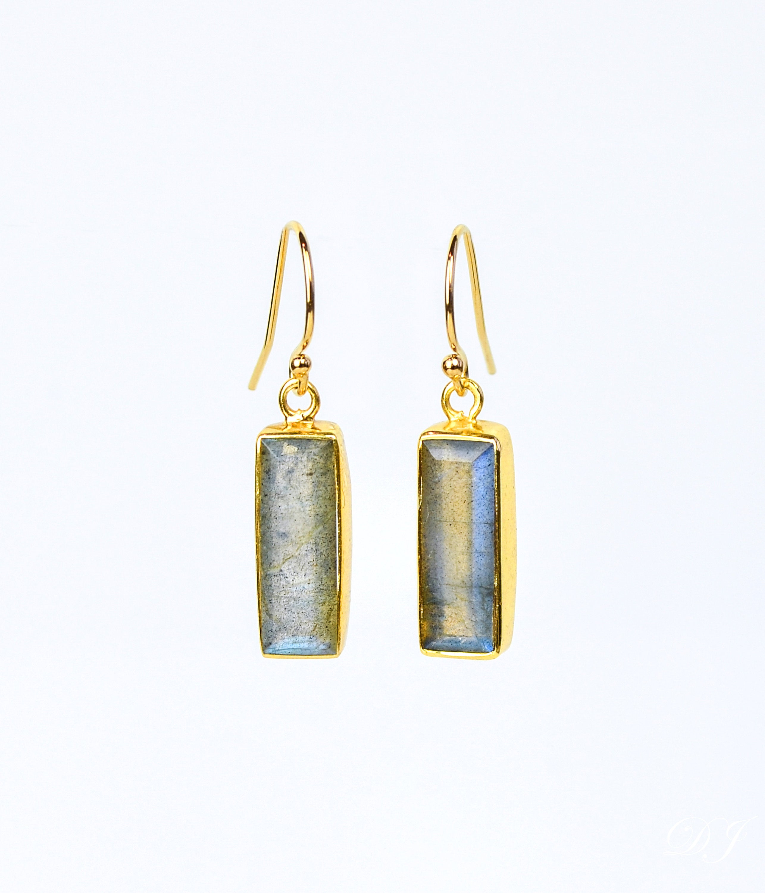 Labradorite Bar Drop Earrings, Adira Series