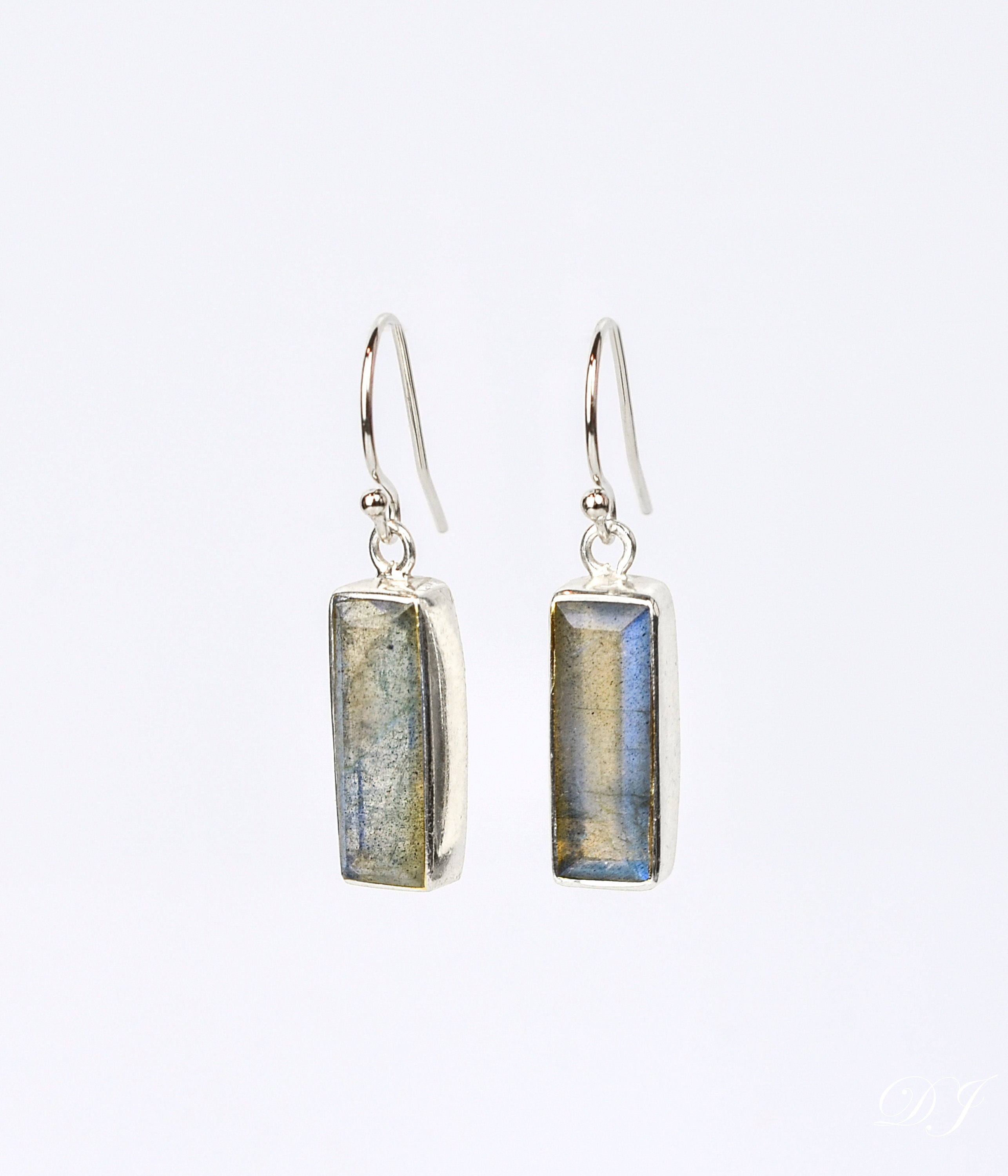 Labradorite Bar Drop Earrings, Adira Series