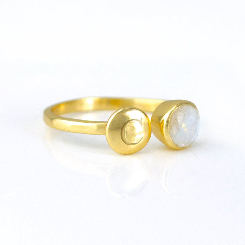 adjustablerainbowmoonstonegemstoneringwithinitial.jpg