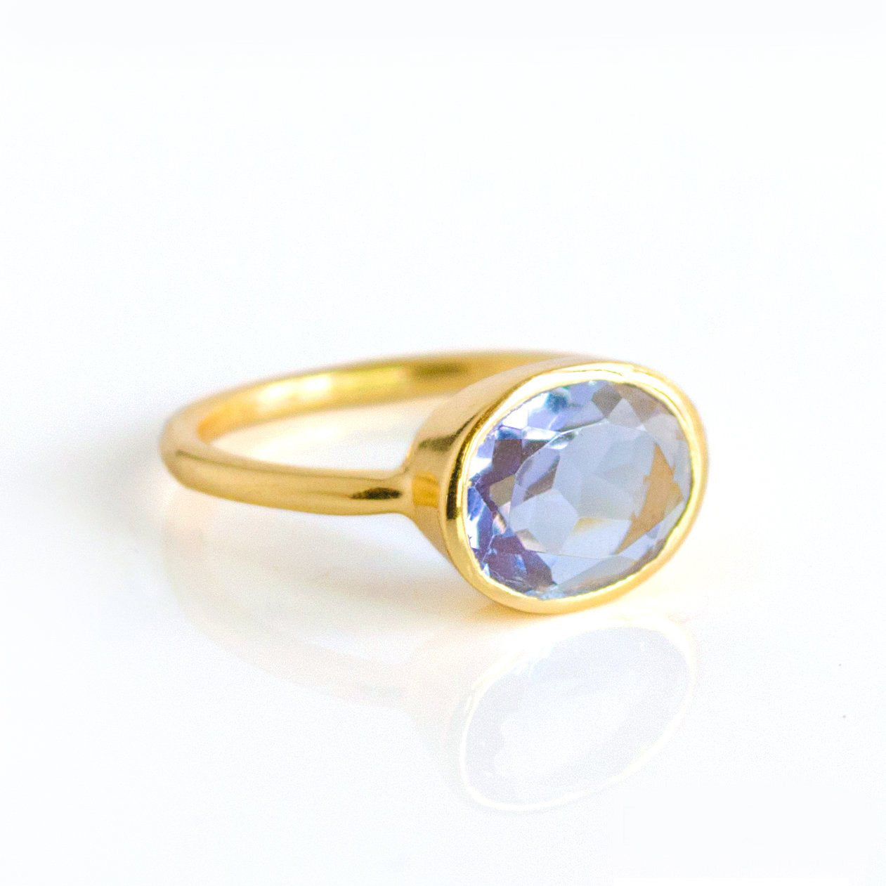 gold plated over sterling alexandrite birthstone. june birthstone, purple birthstone, purple gemstone, purple gem, birthstone rings stackable bezel set, stacking ring