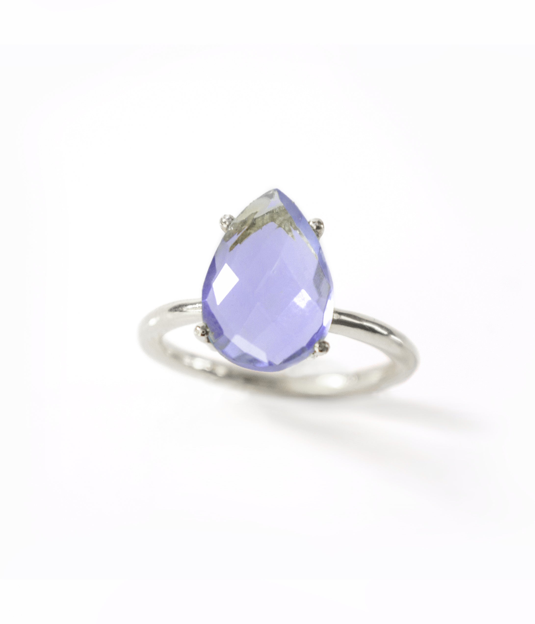 Alexandrite Teardrop Prong Set Ring | June Birthstone, Sterling Silver, Gold Vermeil, Rose Gold Vermeil, Birthday or Anniversary Gift for Her, Wife
