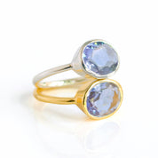 gold plated over sterling alexandrite birthstone and sterling silver alexandrite ring. june birthstone, purple birthstone, purple gemstone, purple gem, birthstone rings stackable bezel set, stacking ring