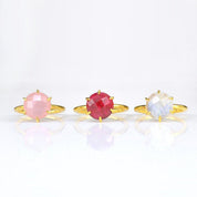 Purple Amethyst Round Prong Set Ring : February Birthstone