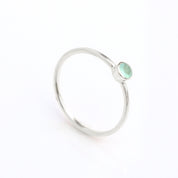sterling silver dainty 3mm aqua chalcedony gemstone ring. march  birthstone. On white background. 925 sterling silver, birthstone ring, stacking ring, stackable, birthstone jewelry, facet gemstone