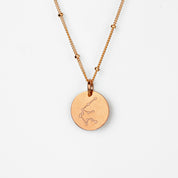 Aquarius Constellation Necklace with Monogram Engraving on Back
