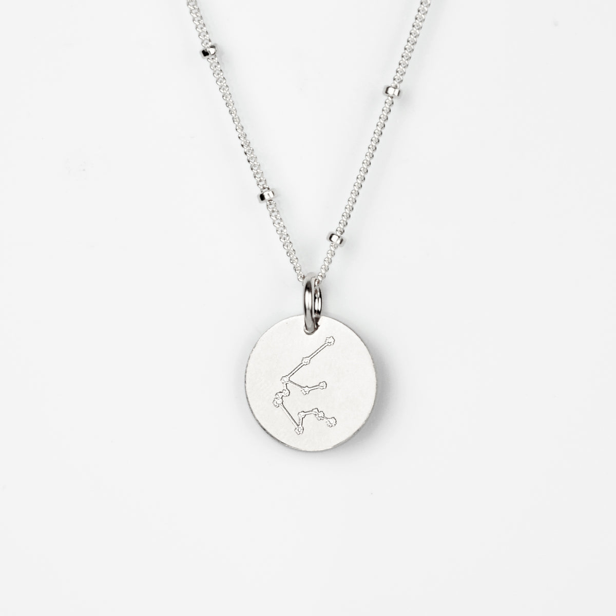 Aquarius Constellation Necklace with Monogram Engraving on Back