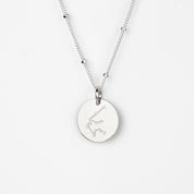 Aquarius Constellation Necklace with Monogram Engraving on Back
