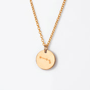 Rose Gold Aries Zodiac Constellation Necklace with Cable Style Necklace Chain