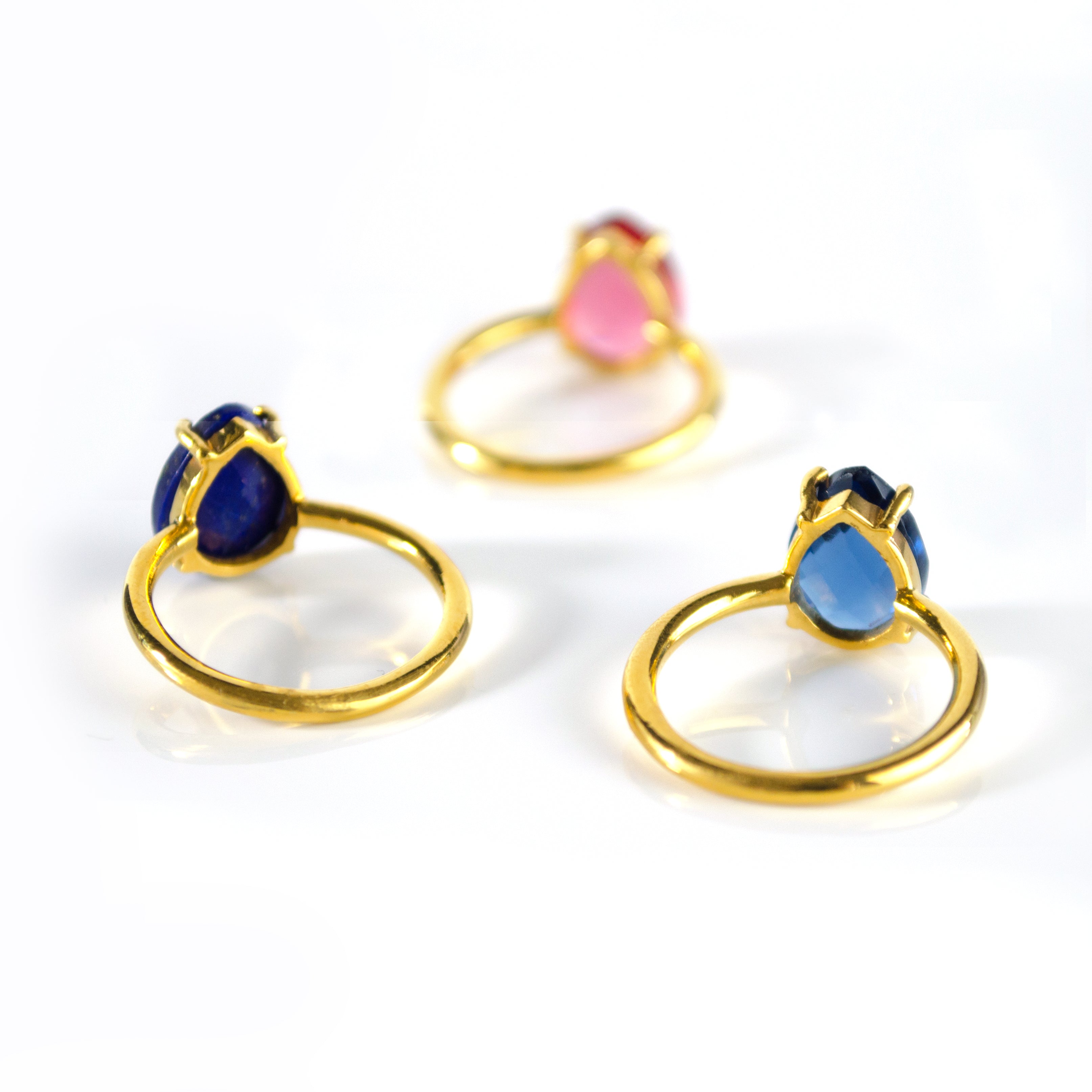 Raw Emerald Teardrop Prong Set Ring • May Birthstone