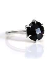 Black Onyx Round Prong Set Ring