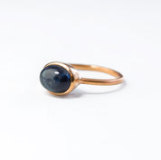 Oval Black Tiger Eye Cabochon Ring