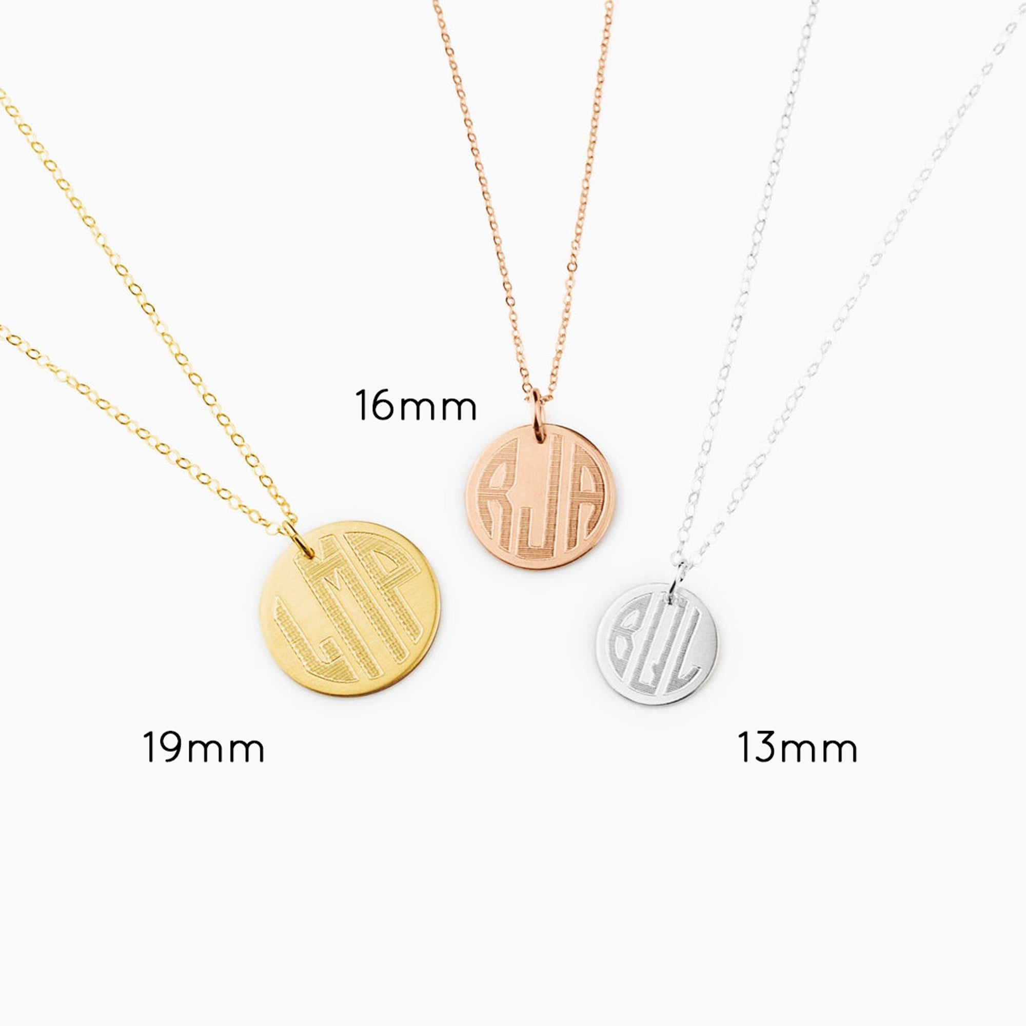 Personalized Monogram Necklace - Disk Necklace