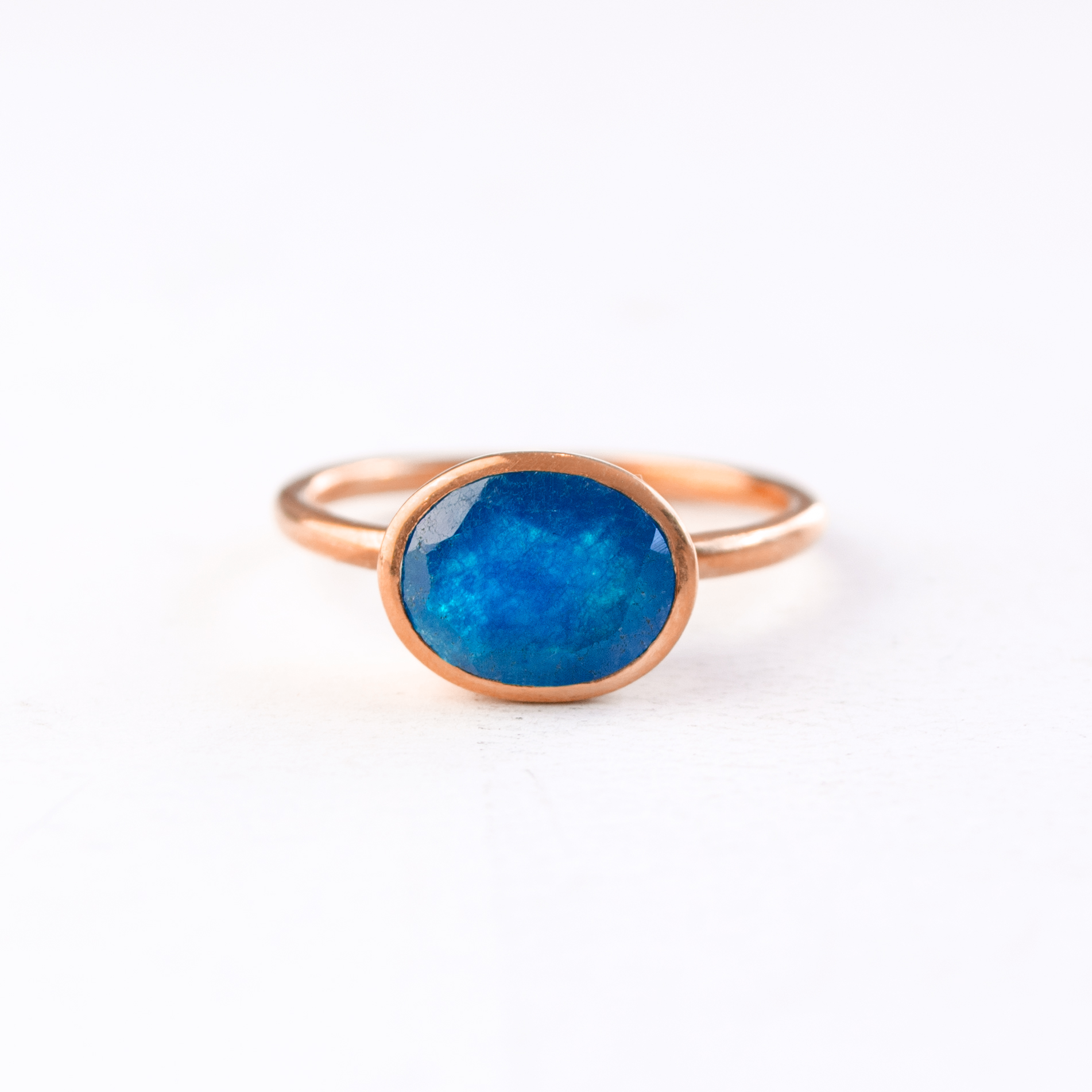 Blue Black Jade Oval Ring