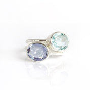 Blue Topaz ring, Oval light blue gemstone, December birthstone, London Blue Topaz Quartz, Bezel set ring, 18k gold vermeil, Sterling silver ring, Light blue Topaz jewelry, Topaz birthday gift, Ring for her