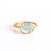London Blue Topaz ring, Light blue gemstone, December birthstone gift, Bezel set Topaz, 18k vermeil gold ring, Sterling silver ring, Oval faceted Topaz, Blue gemstone jewelry, Blue Topaz birthday gift, Ring for her