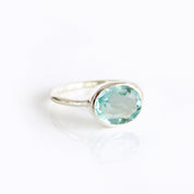 Oval Blue Topaz ring, London Blue Topaz jewelry, December birthstone ring, Light blue gemstone, Bezel set Topaz, Sterling silver or gold, Blue Topaz faceted ring, December gift, Blue Quartz ring, Topaz jewelry