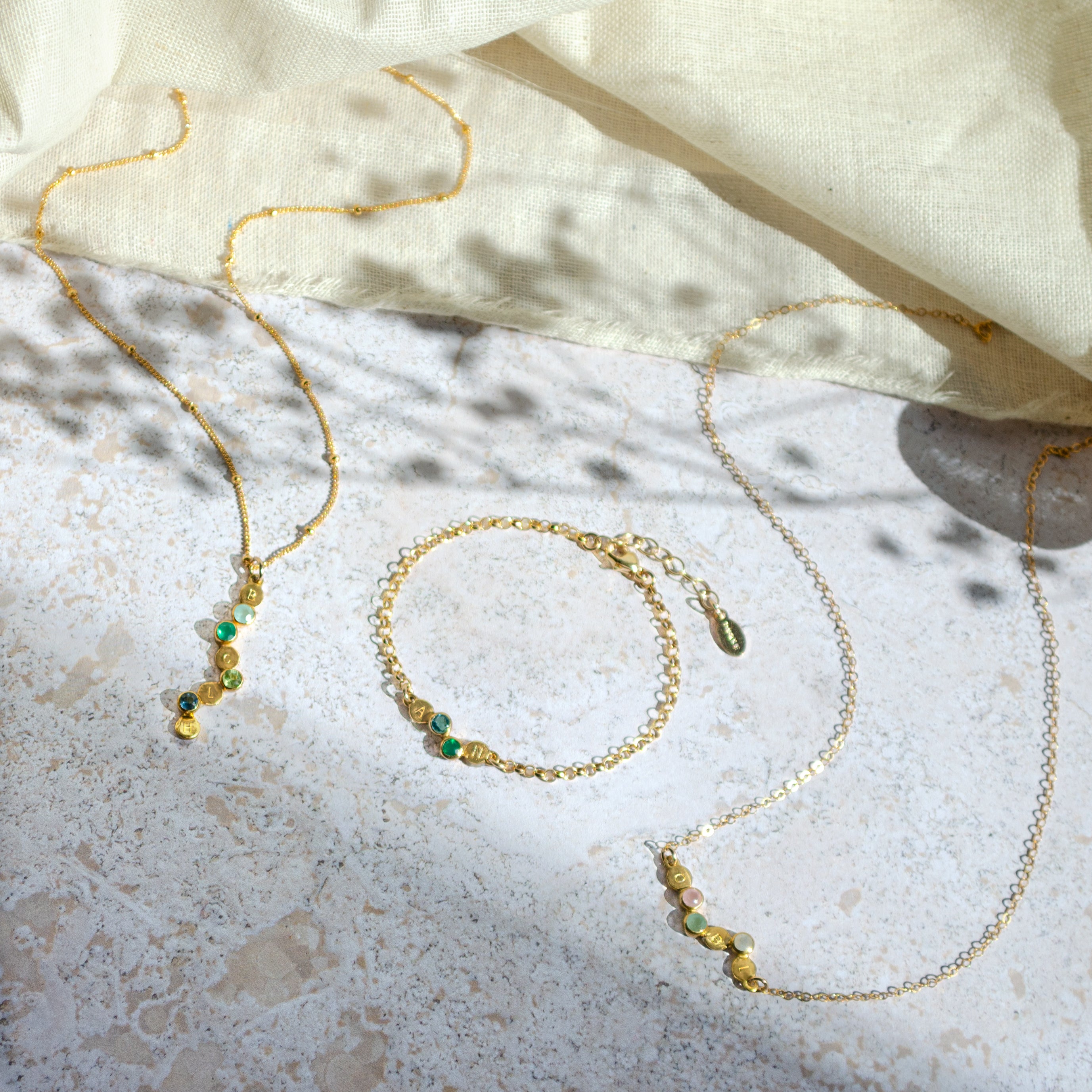 Cherished Connections Birthstone and Initial Necklace Vertical Pendant