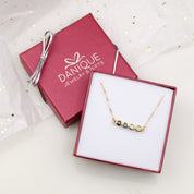 Tiny Birthstone Cabochon Bar Necklace : Available in All Birthstones