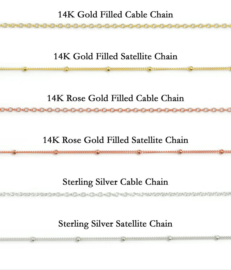 cable necklace chain satellite necklace chain 14k gold filled chain sterling silver chain