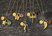 Personalized Angel Wing Natural Birthstone necklace