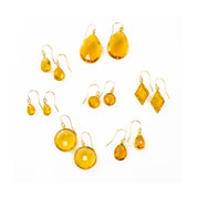 Shop our citrine earrings collection available in large, medium and small teardrops, prong set teardrop, prong set diamond, large and medium rounds on white background