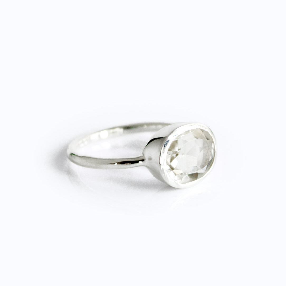 sterling silver clear quartz birthstone ring april birthstone gemstone ring april gemstone birthstone jewelry 