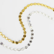 Textured Sequin Coin Bracelet - Gold and Silver