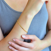 Textured Sequin Coin Bracelet - Gold and Silver