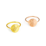 Zodiac Constellation Disc Ring, Sterling Silver or Gold Vermeil Custom Engraved Astrology Ring, Constellation Jewelry for Women, Birthday Gift for Her