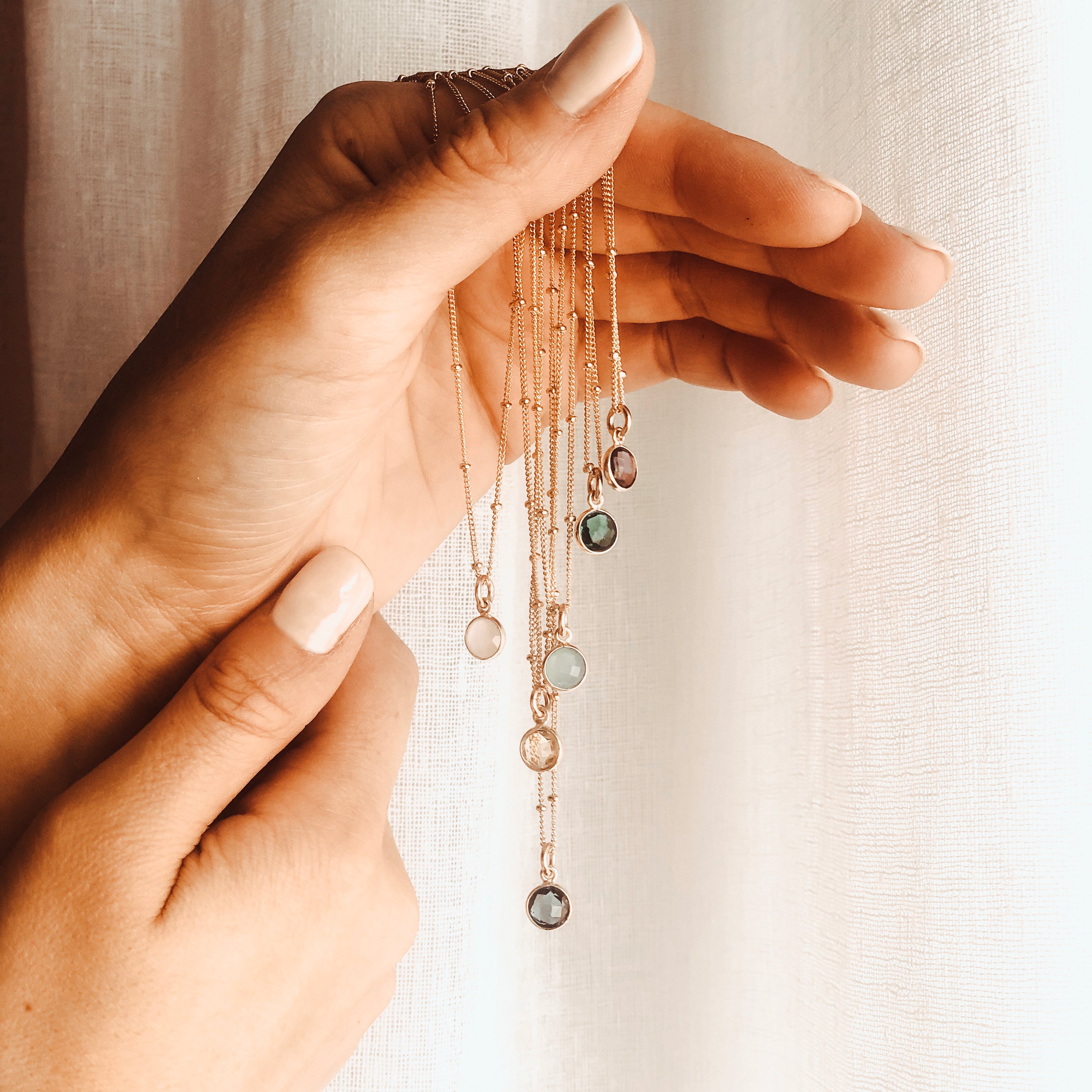 Custom Birthstone Dainty Necklace