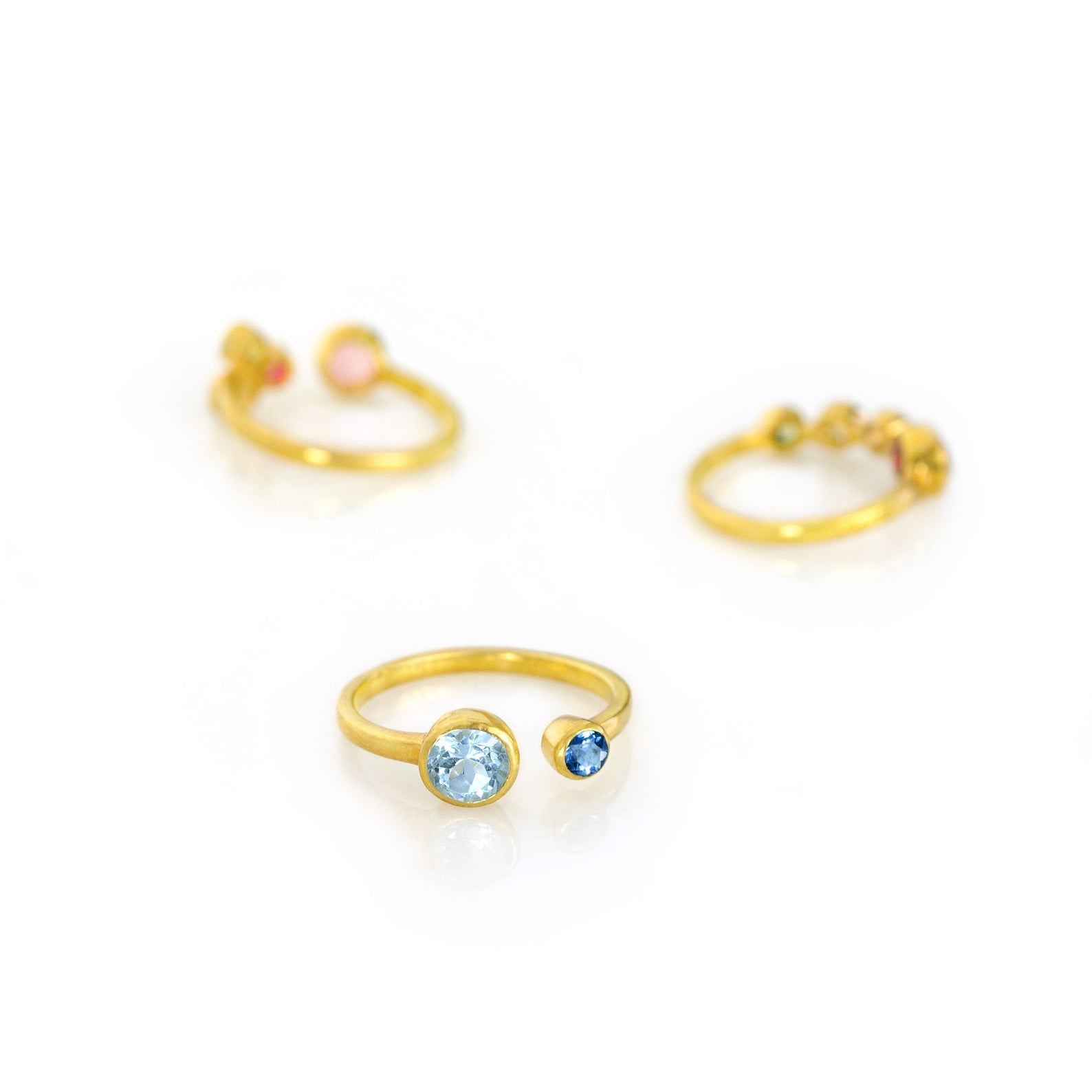 Multi Birthstone Adjustable Ring - Mom of Two Kids