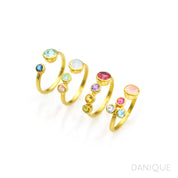 Multi Birthstone Adjustable Ring - Mom of Two Kids