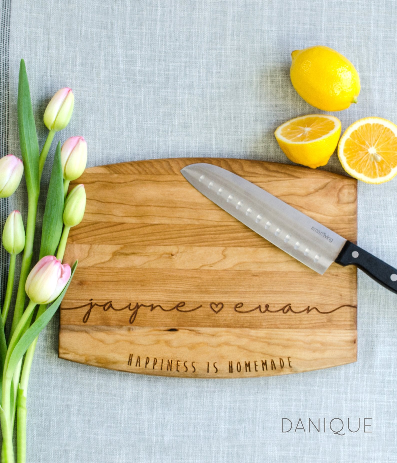 cherry wood, personalized wedding gift, laser engraving