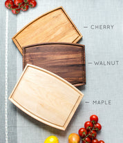 cutting board, wood options, maple walnut cherry wood
