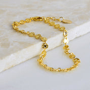 Textured Sequin Coin Bracelet - Gold and Silver
