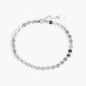 Textured Sequin Coin Bracelet - Gold and Silver