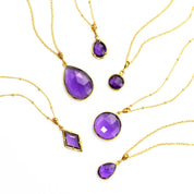 Purple Amethyst Necklace : February Birthstone