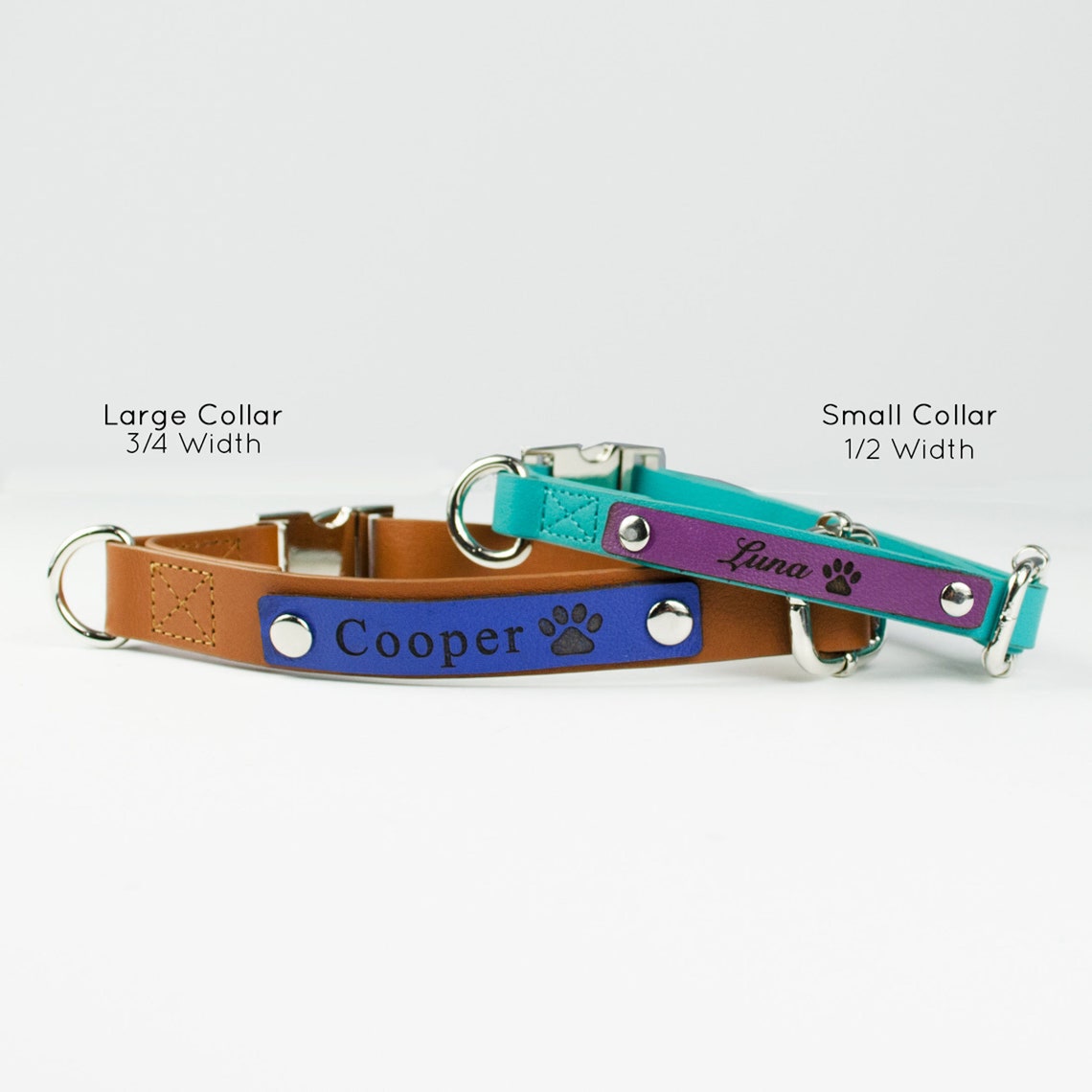 Engraved Leather Pet Collar, Custom Gift for Dog Lover, Personalized Leather Pet Collar Engraved with Name
